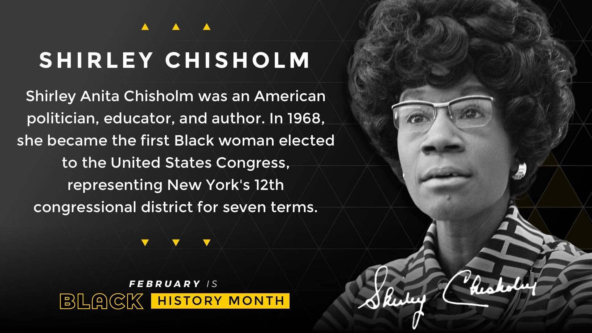 Black History Month Shirley Chisholm Digital Signage Template